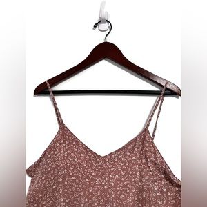 NWOT La Senza silk slip in dusty pink floral pattern, size Large